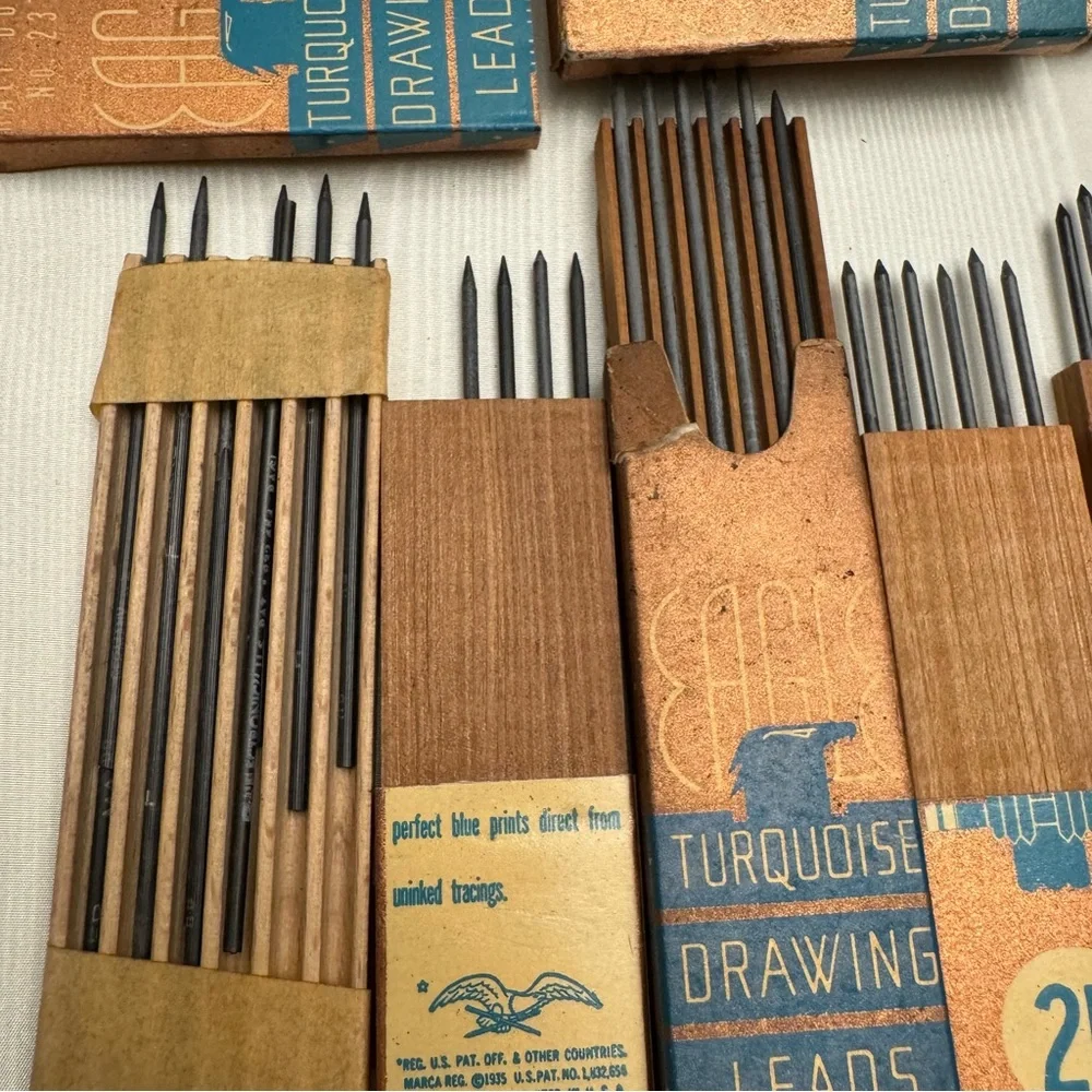 Vintage Eagle Turquoise & Mars Lumograph Drawing Lead Refills